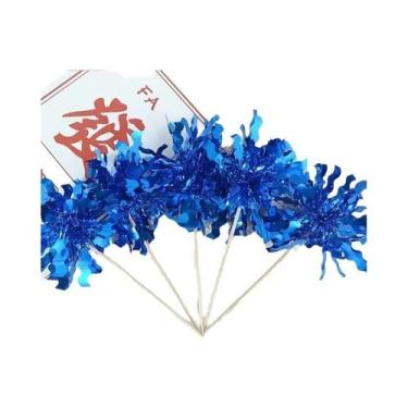 Imagem de Toppers De Bolo Com Glitter Colorido E Franjas De Fogos De Artifício, 