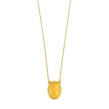 Imagem de Colar Amazonita Amarela Oval Lisa - VF