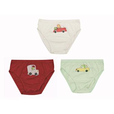 Imagem de Kit Com 3 Cuecas Infantil Slip Algodão Elástico Nº 2 Ao 10 - Borth Boy