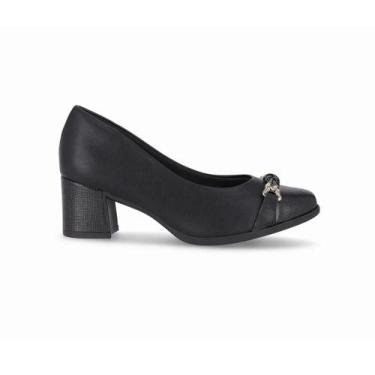 Imagem de Sapato Scarpin Salto Grosso Piccadilly 654046 Feminino, Preto, 37