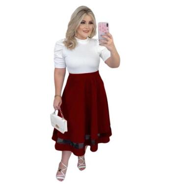 Imagem de Saia Longa Evangelica Gode - Amariti, Vinho, GG