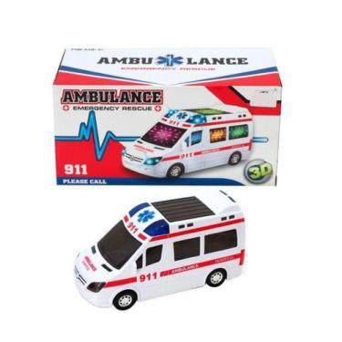Imagem de Brinquedo Infantil Carrinho de Ambulância Som e Luz sirene - Toy King