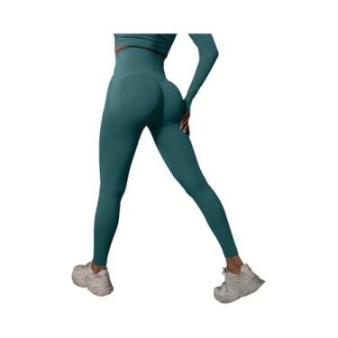 Imagem de Leggings De Ginástica Sem Costura De Cintura Alta Para Mulheres, Calça