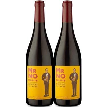 Imagem de Kit 2 Garrafas Vinho Tinto Albert Bichot Mr No Sulfite Beaujolais Villages 750ml