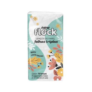 Imagem de Lenço de Papel New Flock Folhas Triplas 10 Unidades