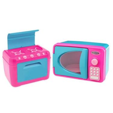 Imagem de Kit Mini Brinquedo Cozinha Fogão E Microondas - Usual Brinquedos