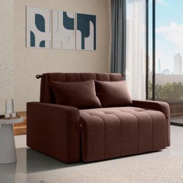 Imagem de Sofá Cama Compacto 2 lugares 1,38 larg Amora New Matrix, VELUDO MARROM