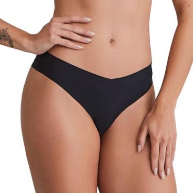 Imagem de Calcinha Modelo Tanga Sem Costura Nayane Rodrigues, GG, Preto