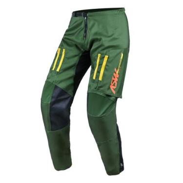 Imagem de Calça Motocross Cross ASW Ranger Squad Verde Off Road Moto, Verde Oliv