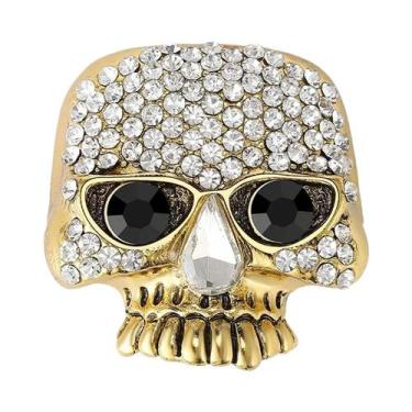Imagem de Broche De Caveira Unissex Feminino Com Strass, Alfinete De Lapela De M