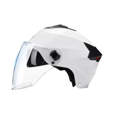 Imagem de Capacete De Moto LED Recarregável Com Duplo Visor Para Homens E Mulher