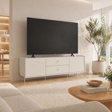Imagem de Rack para TVs até 75 Polegadas 2 Portas 2 Gavetas Jasper 185cm Off Whi