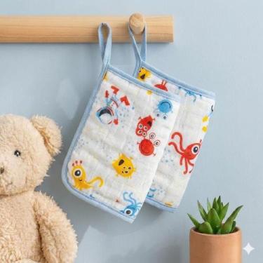 Imagem de Toalha Fraldinha de Boca Bebe Soft 100% Algodão Chupeta Absorvente Pre