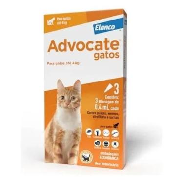 Imagem de Advocate Antipulgas e Vermífugo para Gatos até 4kg 3 Pipetas - Congrat