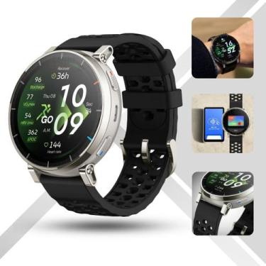 Imagem de Relógio Smartwatch Amazfit Active 3 Premium Inteligente Aço Inox Prata