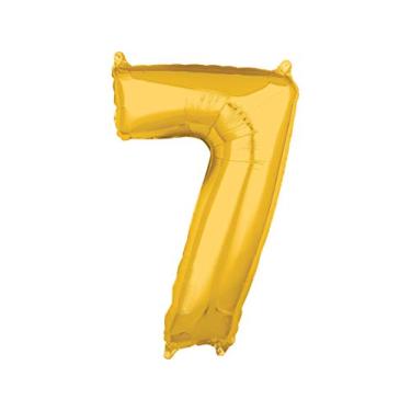 Imagem de Balão Metalizado Midshape Numero 7 Dourado Pack Regina Dourado