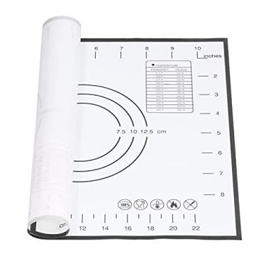 Imagem de Tapete de assar, almofada de massa de grau alimentício antiderrapante fácil de limpar, antiaderente com medidas para assar (【Preto】29 * 26 cm)