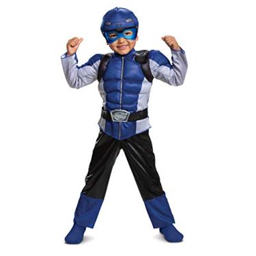 Imagem de Disguise Blue Ranger Beast Morphers Fantasia Infantil Muscle, Azul, L (4-6)