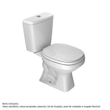 Imagem de Kit Vaso sanitário e Caixa Acoplada Aspen 75x37,5x65cm Branco Deca