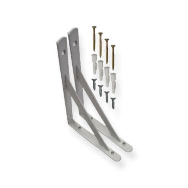 Imagem de 3 X Mão Francesa Ferro 25 Cm Suporte Prateleira Branca