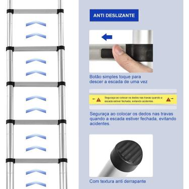 Imagem de Escada Telescópica Extensiva De Alumínio 13 Degraus 3,8 M