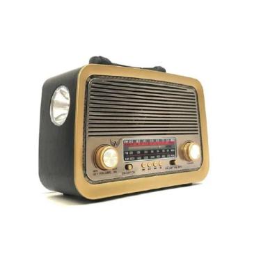 Imagem de Caixa Som Antiga Radio Portátil Retro Bluetooth Am Fm Sd Usb