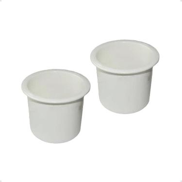 Imagem de Porta Copos Barcos Traillers Motor Home Embutir Bco Kit C/2