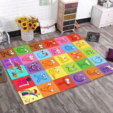 Imagem de Tapete de área de fundo de desenho animado com animais fofos em estilo desenho animado tapete de área de poliéster para sala de jantar dormitório quarto casa decorativa 71x202 polegadas