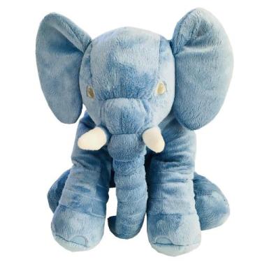 Imagem de Almofada Elefante Pelúcia 60cm Azul - Magna Baby