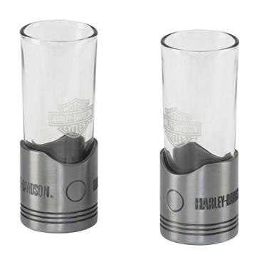 Imagem de Harley-Davidson Piston Shot Glass Set, Two Hand Blown 60ml Glasses HDL-18770