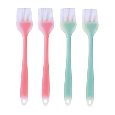 Imagem de Olook Pincel Alimentício Vermelho e Azul, Material de Silicone Resistente e Flexível, Suporta Temperaturas de Até 220ºC, Leve, Prático e Simples Manuseio,Vermelho e Azul