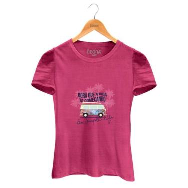 Imagem de Camiseta Live A Simple Life Feminina Infantil Rosa - Use Bora