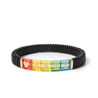 Imagem de Pulseira elástica de ouro revestida de esmalte adorável feminina e masculina - preta, Cristal