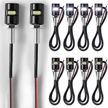 Imagem de Frienda 10 peças de luz de placa de carro 12 V à prova d'água com etiqueta de automóvel, parafuso de motocicleta, parafuso de alumínio, lâmpada de parafuso, luz branca brilhante para carro, caminhão, motocicleta, trailer, quadriciclo