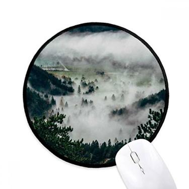 Imagem de DIYthinker Nuvens Ciência Silvicultura Cenário Natureza Mouse Pad Desktop Escritório Tapete Redondo para Computador