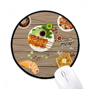 Imagem de DIYthinker Tapete de mouse tradicional da crusina de Singapura desktop escritório tapete redondo para computador