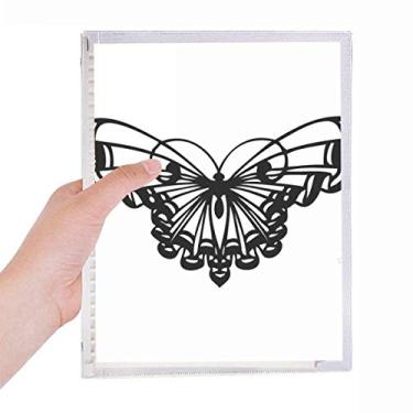 Imagem de Caderno com borboleta e asa de babados, folhas soltas, recarregável, diário de papelaria