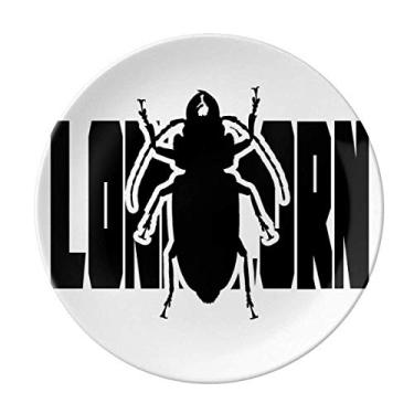 Imagem de Prato decorativo de porcelana e salva de insetos, fobia longicorn