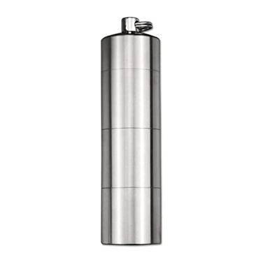 Imagem de Garrafa de medicamento pequena selada e impermeável de liga de titânio, as pílulas portáteis são divididas em garrafas, e os idosos podem receber pequenas caixas de remédios pela manhã, meio-dia e noite