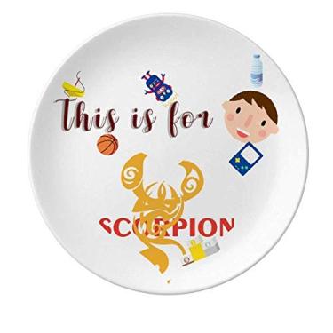 Imagem de Prato de porcelana Scorpion Natural Insect Images Prato de jantar redondo menino homem
