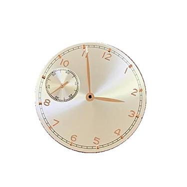 Imagem de TECKEEN Mostrador de relógio ultrafino de 0,4 mm com ponteiros e acessórios de substituição para ETA 6497 ST3600, Gold+Gold