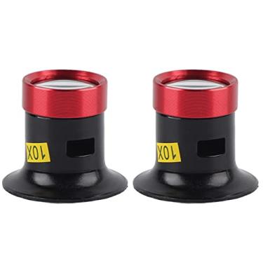 Imagem de 2 peças lupa de relojoeiro 10x lupa, lupa de olho de liga de alumínio lupa relógio de reparo lupa lupa lupa lupa pequena e leve lupa