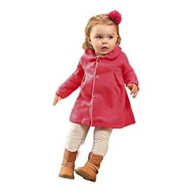Imagem de Sobretudo Infantil Menina Casaco Inverno Algodão Forrado