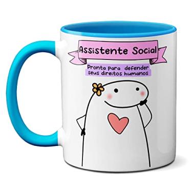 Imagem de Caneca Assistente Social Pronta Pra Defender Seus Direitos (Azul)