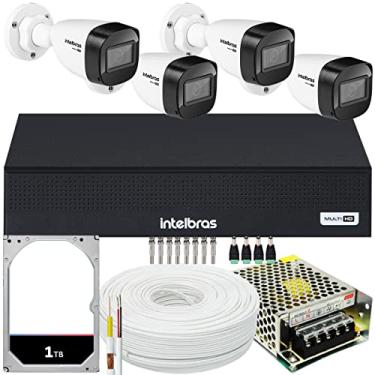 Imagem de Kit Intelbras 4 câmeras VHD 1130 30m DVR de 8 canais HD 1TB