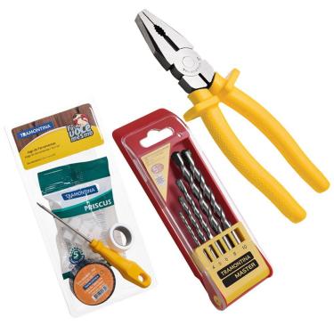 Imagem de Kit Presente Pais Ferramentas 4 Pçs + Alicate + 5 Brocas Útil