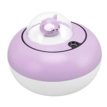 Imagem de Umidificador, silencioso, umidificador de mesa, estátua de gato leve e fofo, traz felicidade para o escritório (roxo)