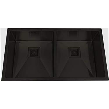 Imagem de Cuba Cozinha Linha Recta Dupla Aço Inox 304 - Black matte