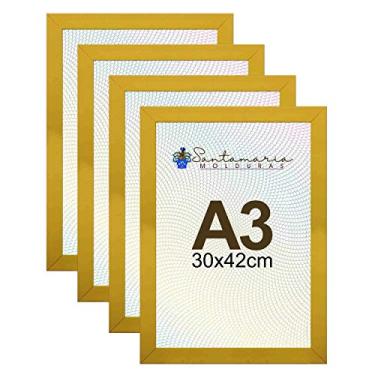Imagem de Kit 4 Porta Retrato Molduras A3 30x42 Amarelo