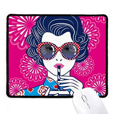 Imagem de Chinesa Cultura Vermelha Óculos Mousepad Borda Costurada Tapete Borracha Gaming Pad